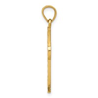 14K Yellow Gold Diamond-cut Latin Cross Pendant view 2
