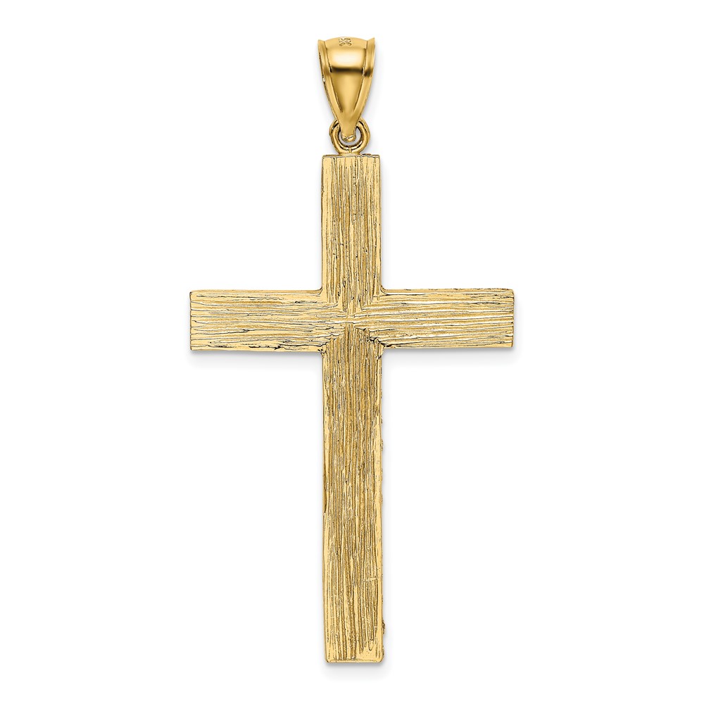 14k Polished and Textured Diamond-cut Latin Cross Pendant (K6169)