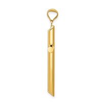 14K Yellow Gold Polished Tube Cross Pendant view 2