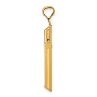 14K Yellow Gold Polished Tube Cross Pendant view 2