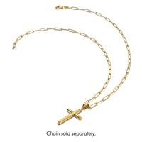 14K Yellow Gold Polished Tube Cross Pendant view 5