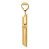 14K Yellow Gold Polished Tube Cross Pendant view 2