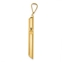 14K Yellow Gold Polished Tube Cross Pendant view 2