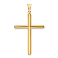14K Polished Tube Cross Pendant view 4