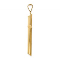 14K Yellow Gold Polished Tube Cross Pendant view 2