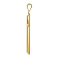 14K Yellow Gold Polished Tube Cross Pendant view 2