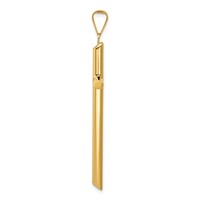14K Yellow Gold Polished Tube Cross Pendant view 2
