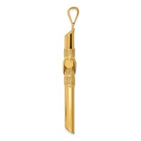 14K Yellow Gold Polished Pendant with Center Wrap Tube Cross view 2