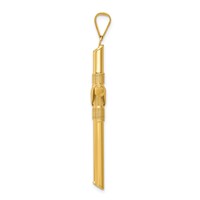14K Polished with Center Wrap Tube Cross Pendant view 2