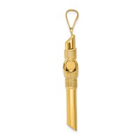 14K Yellow Gold Polished Pendant with Center Wrap Tube Cross view 2