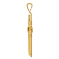 14K Yellow Gold Polished Pendant with Center Wrap Tube Cross view 2