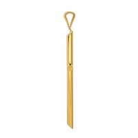 14K Yellow Gold Large Polished Tube Cross Pendant view 2