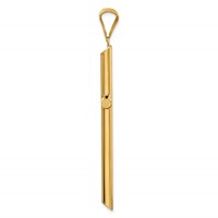 14K Yellow Gold Large Polished Tube Cross Pendant view 2