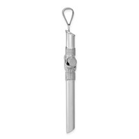 14K White Gold Pendant with Center Wrap Tube Cross view 2