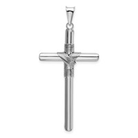 14K White Gold Pendant with Center Wrap Tube Cross view 3