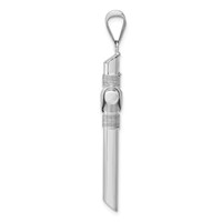 14K White Gold Pendant with Center Wrap Tube Cross view 2