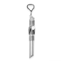 14K White Gold Pendant with Center Wrap Tube Cross view 2