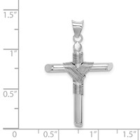 14K White Gold Pendant with Center Wrap Tube Cross view 4