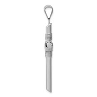 14K White Gold Pendant with Center Wrap Tube Cross view 2