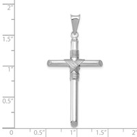 14K White Gold Pendant with Center Wrap Tube Cross view 4