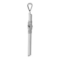 14K White Gold Pendant with Center Wrap Tube Cross view 2