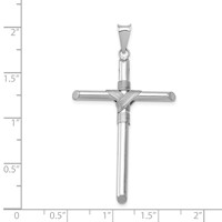 14K White Gold Pendant with Center Wrap Tube Cross view 4