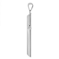 14K White Gold Polished Tube Cross Pendant view 2