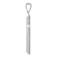 14K White Gold Polished Tube Cross Pendant view 2