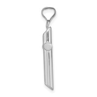 14K White Gold Polished Tube Cross Pendant view 2