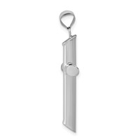 14K White Gold Polished Tube Cross Pendant view 2
