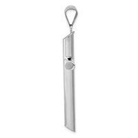 14K White Gold Polished Tube Cross Pendant view 2