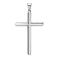 14K White Gold Polished Tube Cross Pendant view 3