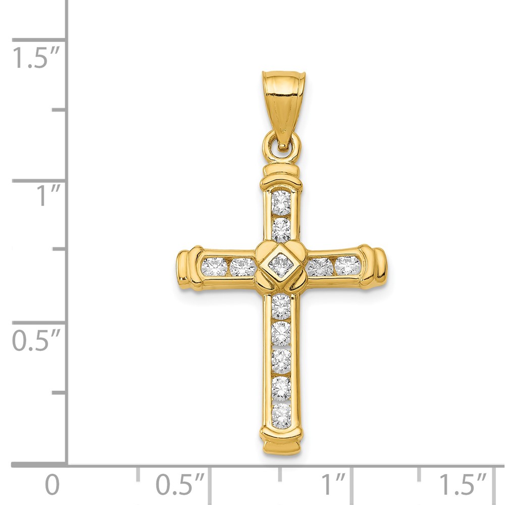 14k CZ Cross Pendant (K6212)
