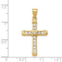 14K CZ Cross Pendant view 4