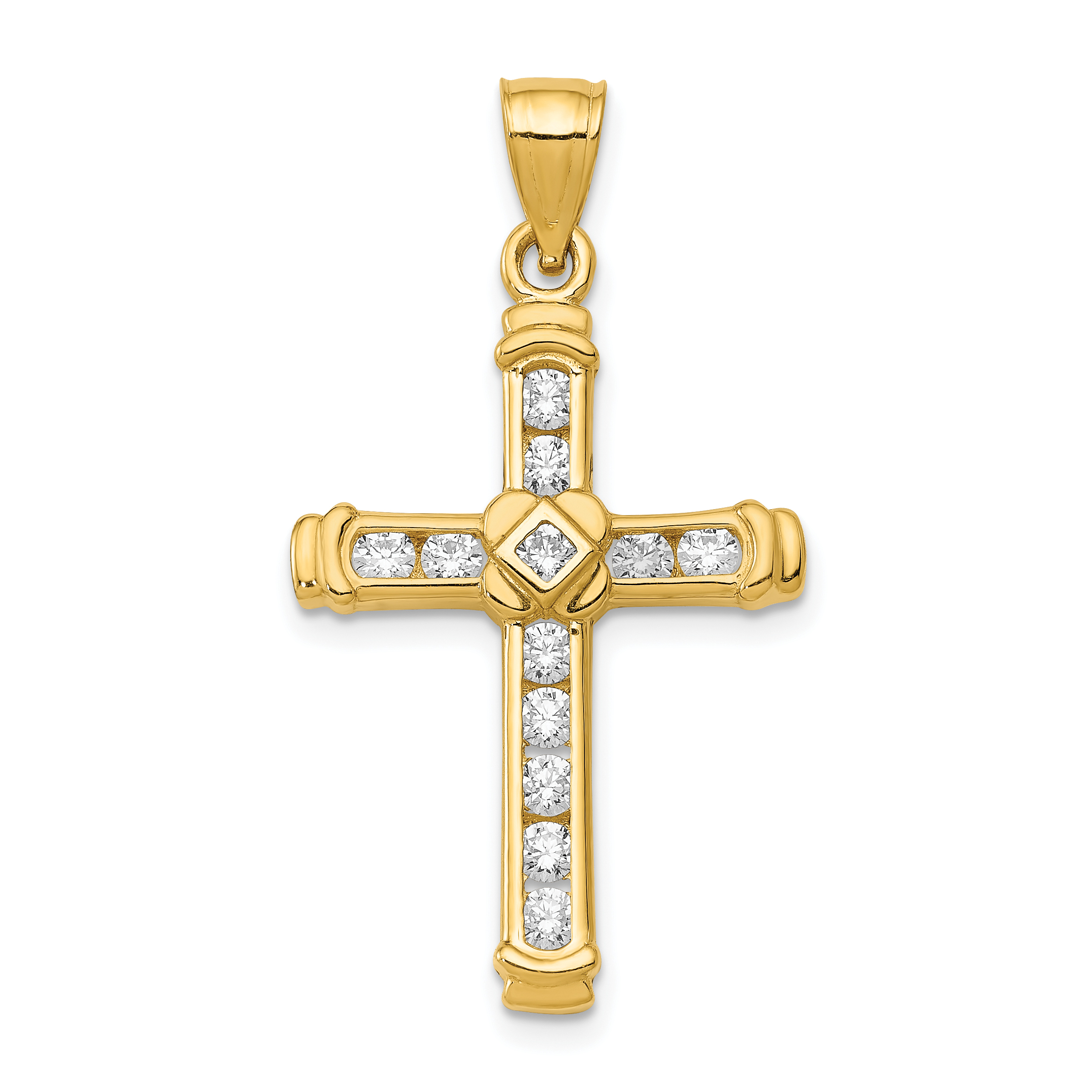 14k CZ Cross Pendant (K6212)