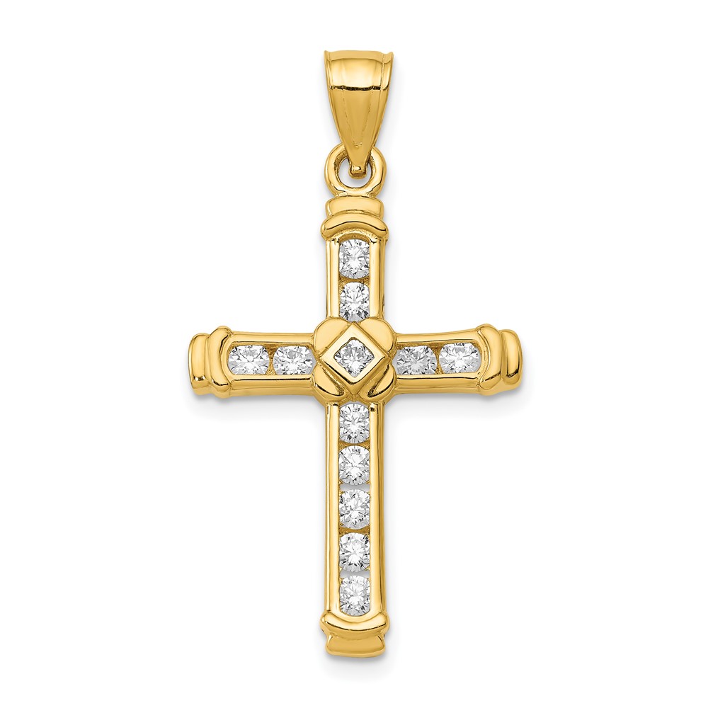 14k CZ Cross Pendant (K6212)