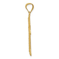 14K Yellow Gold Diamond-cut Cross Pendant view 2