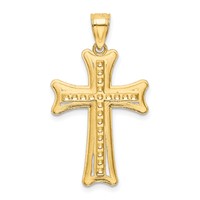 14K Yellow Gold Diamond-cut Cross Pendant view 3