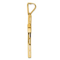 14K and White Rhodium Micro Pavé CZ Large Cross Pendant view 2