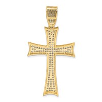 14K and White Rhodium Micro Pavé CZ Large Cross Pendant view 3