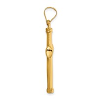 14K Yellow Gold Polished Stamping Cross Pendant view 2