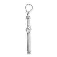14K White Gold Polished Stamping Cross Pendant view 2