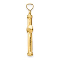 14K Yellow Gold Polished Stamping Cross Pendant view 2