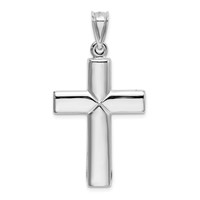 14K White Gold Stamping Cross Pendant view 3