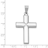 14K White Gold Stamping Cross Pendant view 4