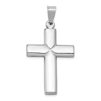 14K White Gold Stamping Cross Pendant view 1
