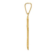 14K Yellow Gold Diamond-cut Budded Cross Pendant view 2