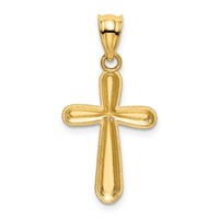 14K Yellow Gold Polished Cross Pendant view 3