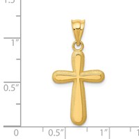14K Yellow Gold Polished Cross Pendant view 4