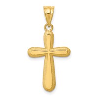 14K Yellow Gold Polished Cross Pendant view 1